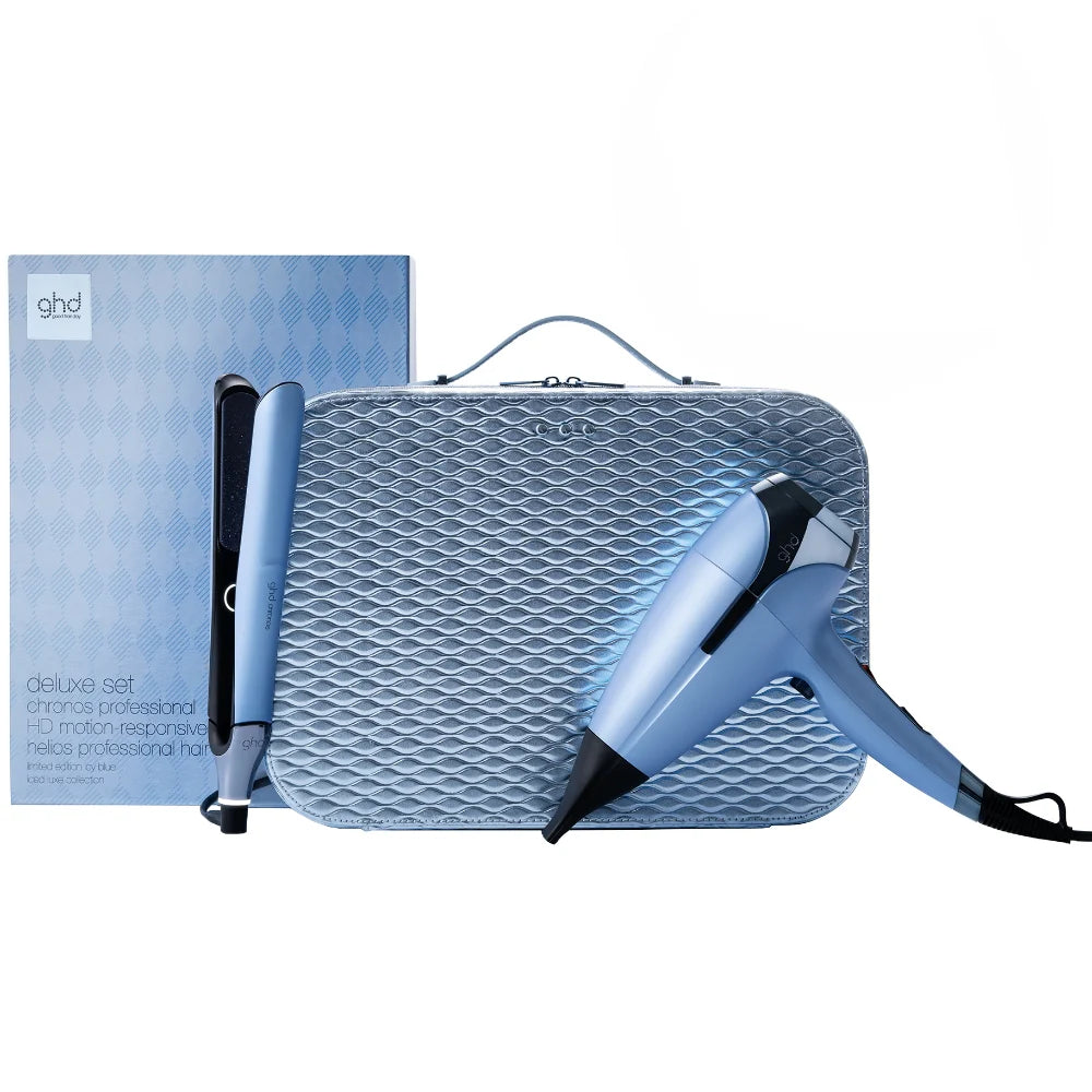Deluxe Gift Set - Chronos Hair straightener & Helios Hair Dryer in Icy Blue - Ultimate Balayage