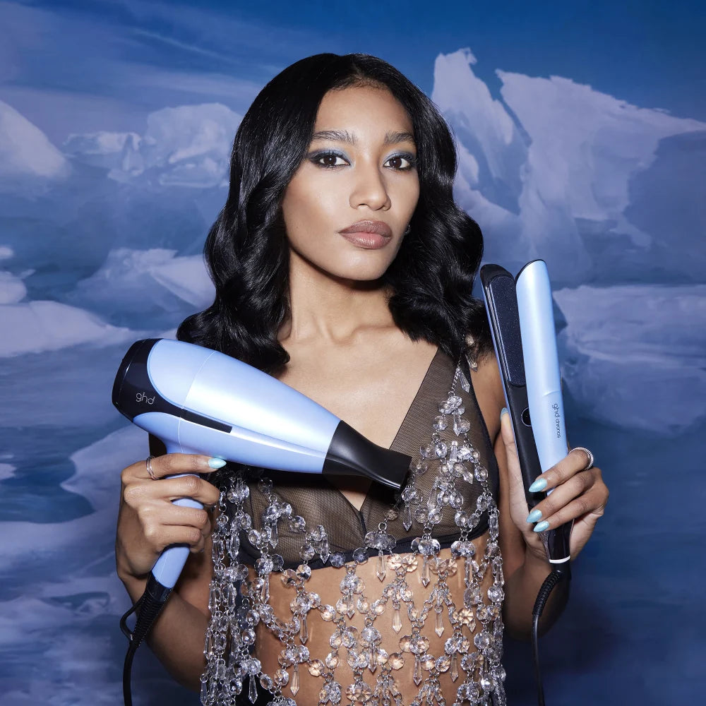 Deluxe Gift Set - Chronos Hair straightener & Helios Hair Dryer in Icy Blue - Ultimate Balayage