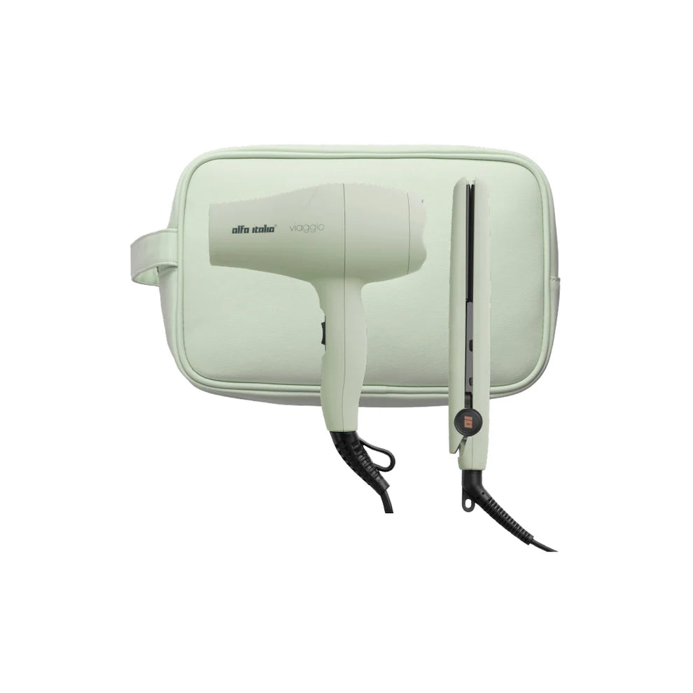 Viaggio Travel Styling Set | Pistachio Mini Hair Tools for Effortless Travel Styling - Ultimate Balayage