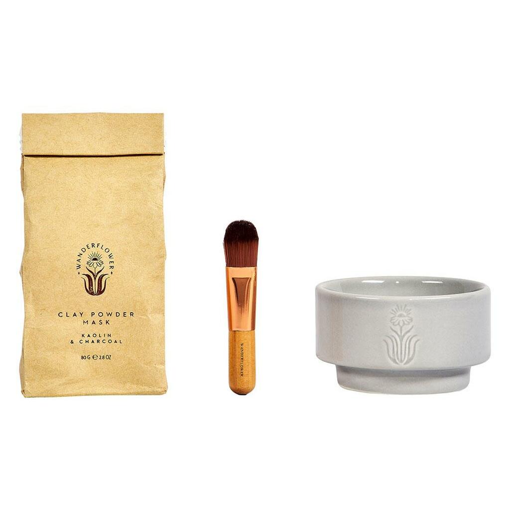 Wanderflower Kaolin & Charcoal Clay Face Mask 3 Piece Kit - Ultimate Balayage