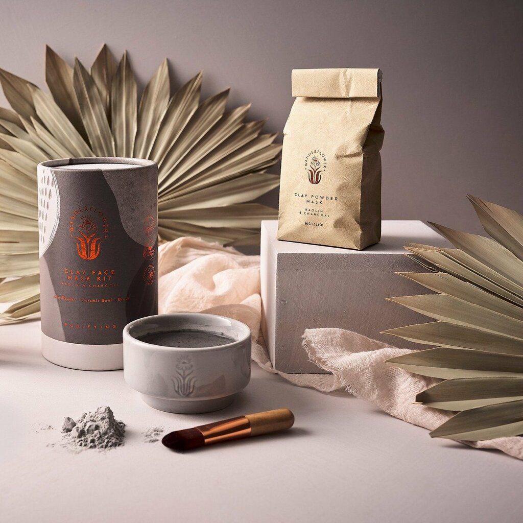 Wanderflower Kaolin & Charcoal Clay Face Mask 3 Piece Kit - Ultimate Balayage