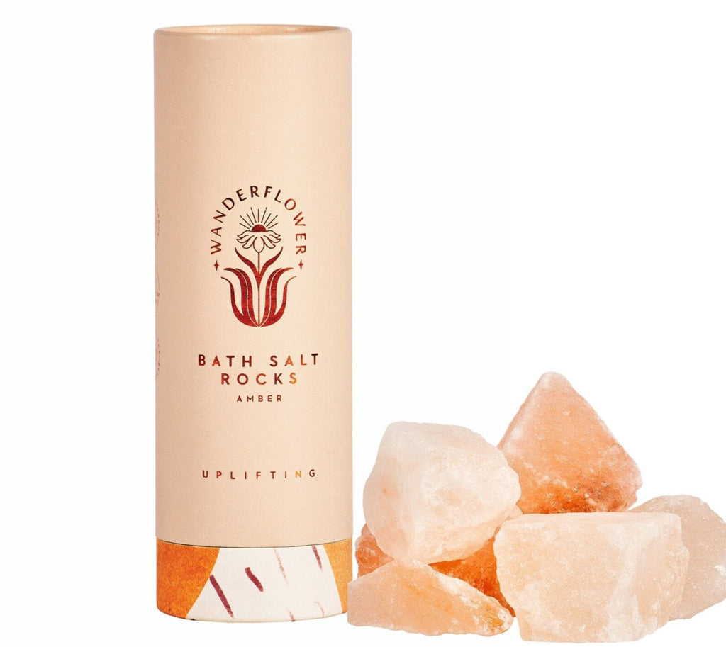 Wanderflower Uplifting Amber Himalayan Bath Salt Rocks 150g - Ultimate Balayage